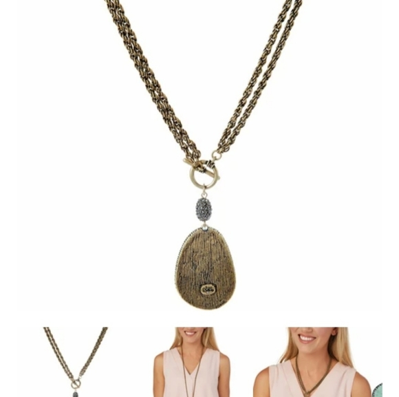 QVC Joan Rivers Gemstone Pendant Toggle Necklace. - Picture 16 of 16